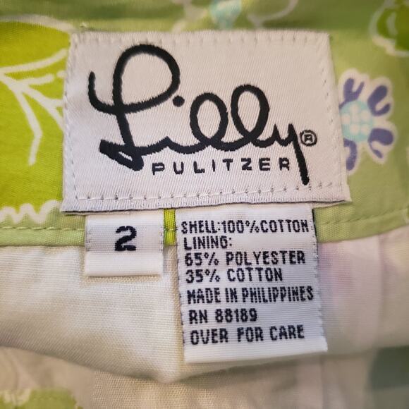Lilly Pulitzer Skort Skirt Shorts Cute Bright Summer Lemon Lime Casual Resort 2 - Picture 5 of 5